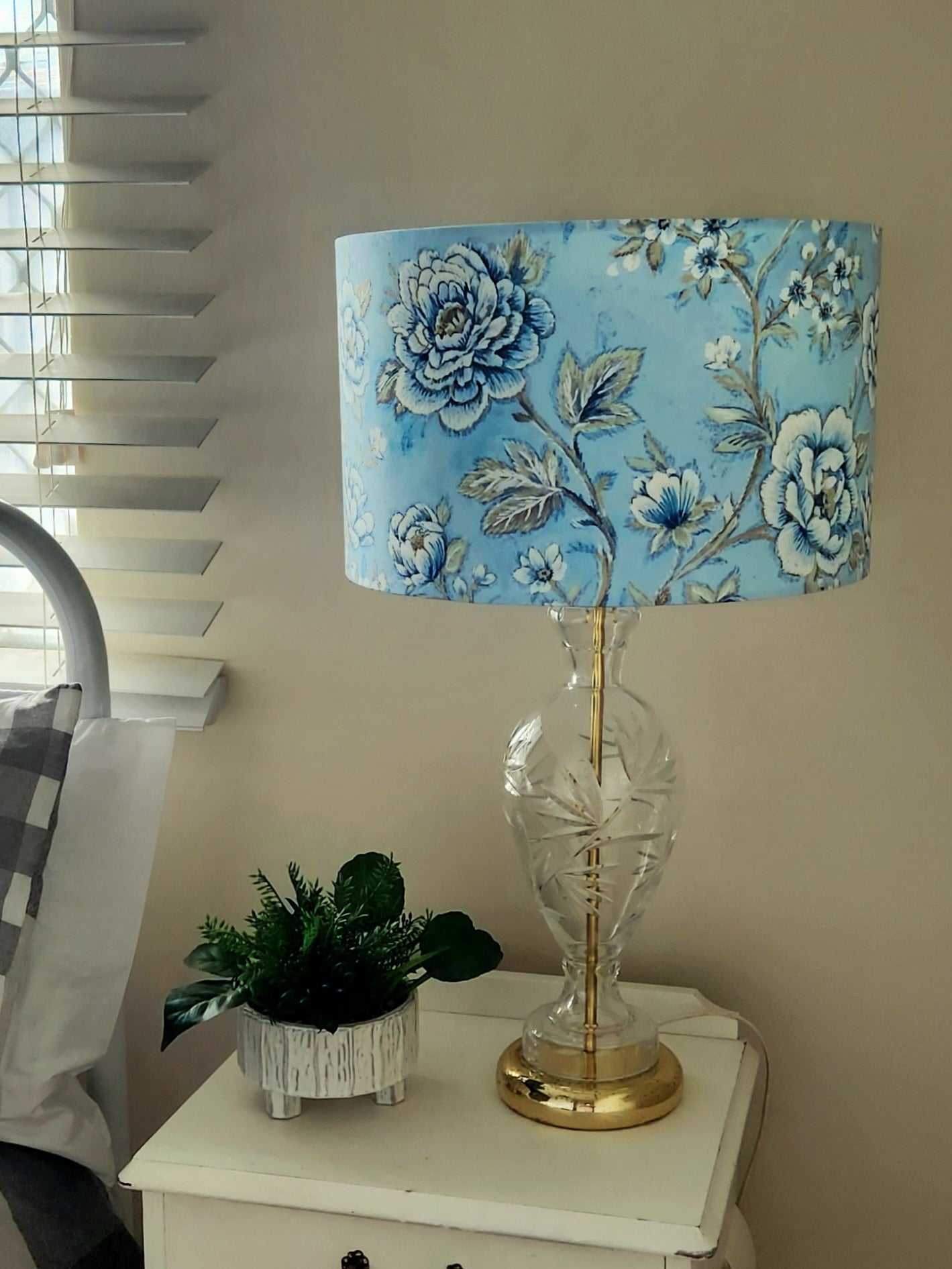 Romantic Blue-Rose Lampshade