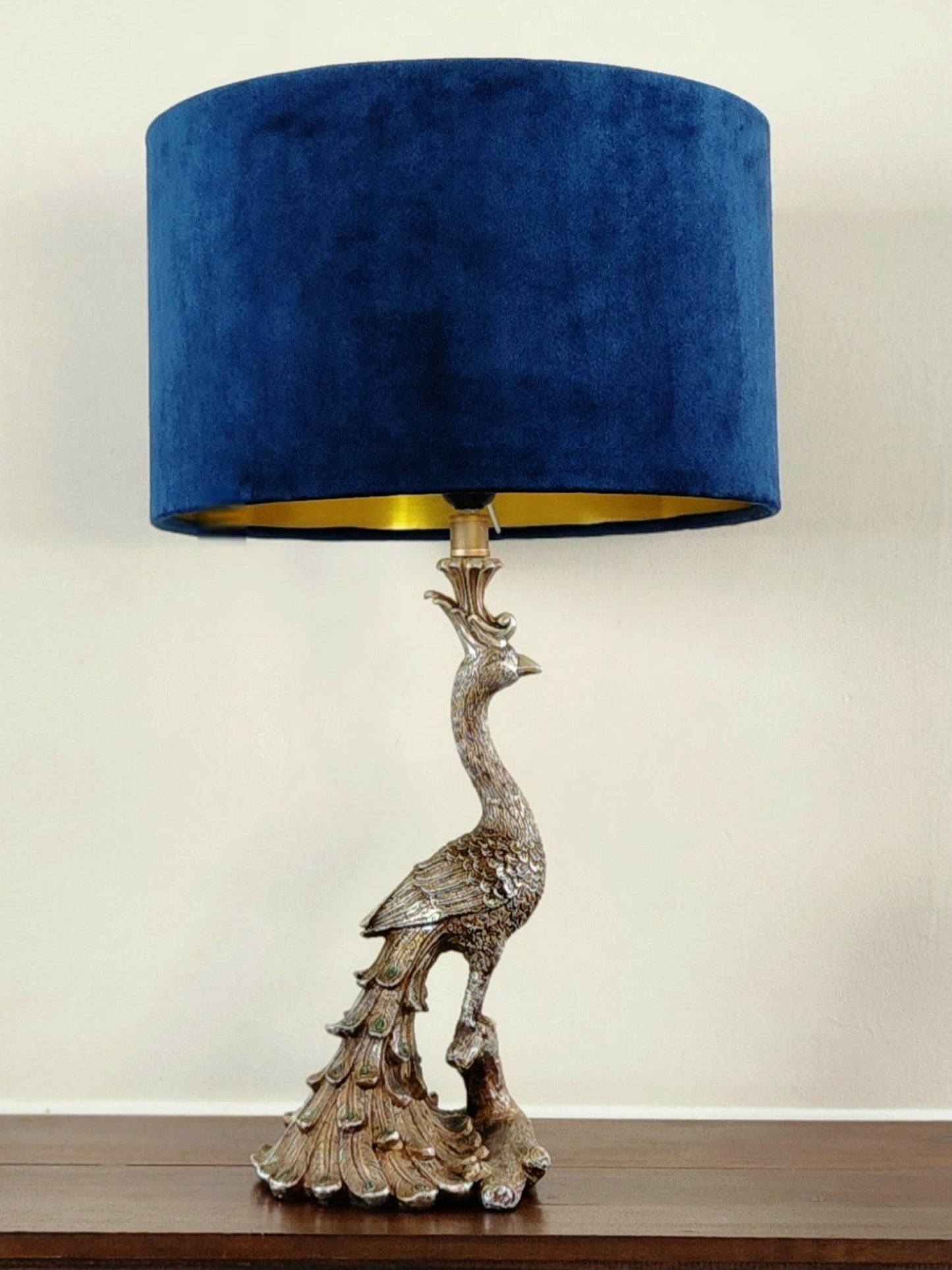 Midnight Blue Velvet Lampshade