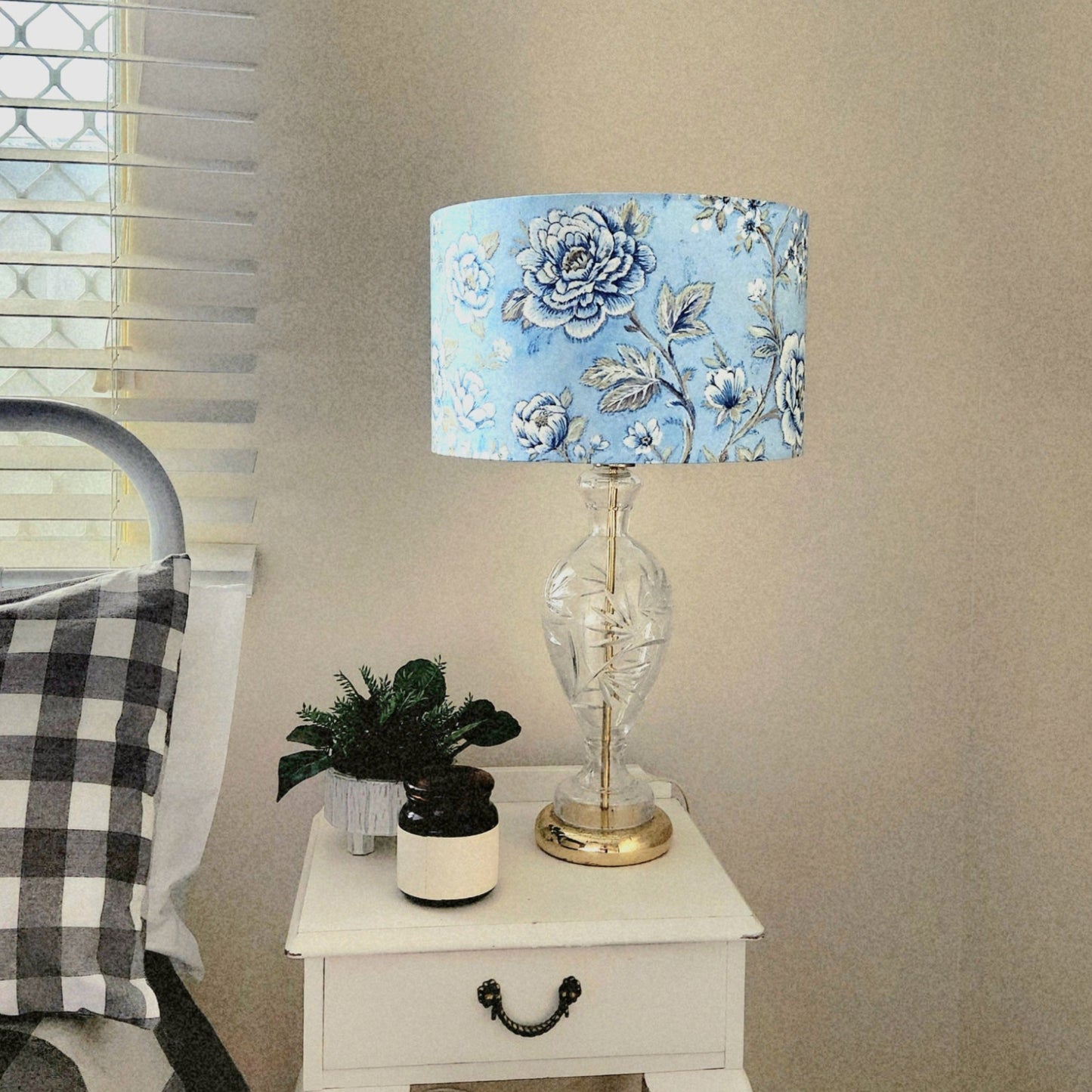Romantic Blue-Rose Lampshade