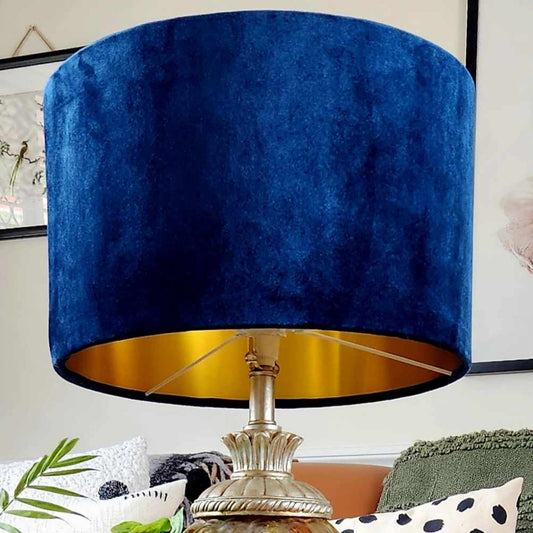 Midnight Blue Velvet Lampshade