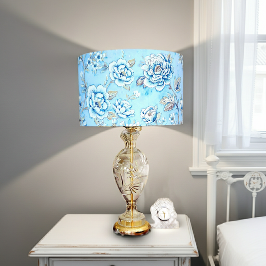 Romantic Blue-Rose Lampshade