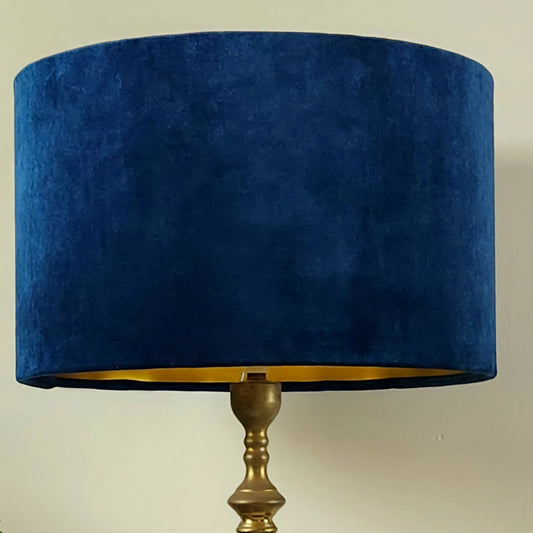 Midnight Blue Velvet Lampshade